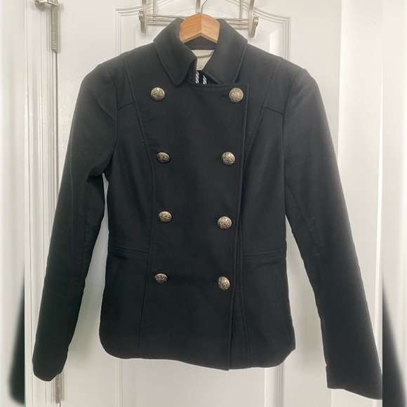 Banana Republic | Double breasted black coat | Size 2 - Picture 2 of 7